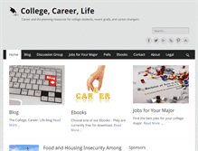 Tablet Screenshot of collegecareerlife.net